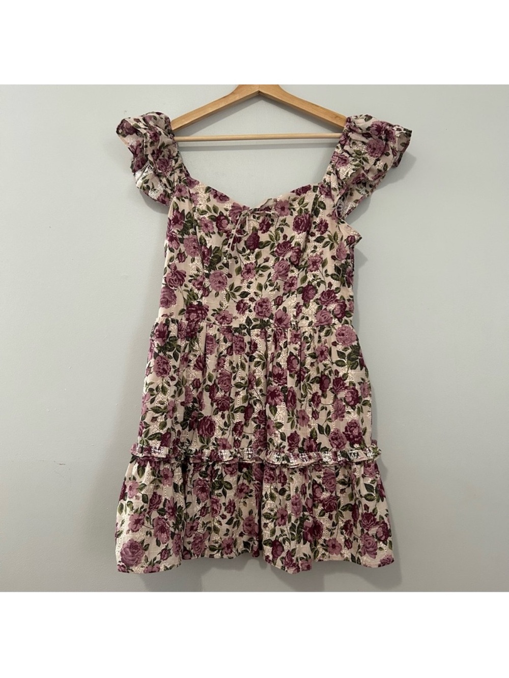 Floral Ruffle-Sleeve Mini Dress - Picture 3 of 5
